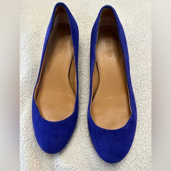 J. Crew Cobalt Blue Suede Ballet Flats - Picture 1 of 5